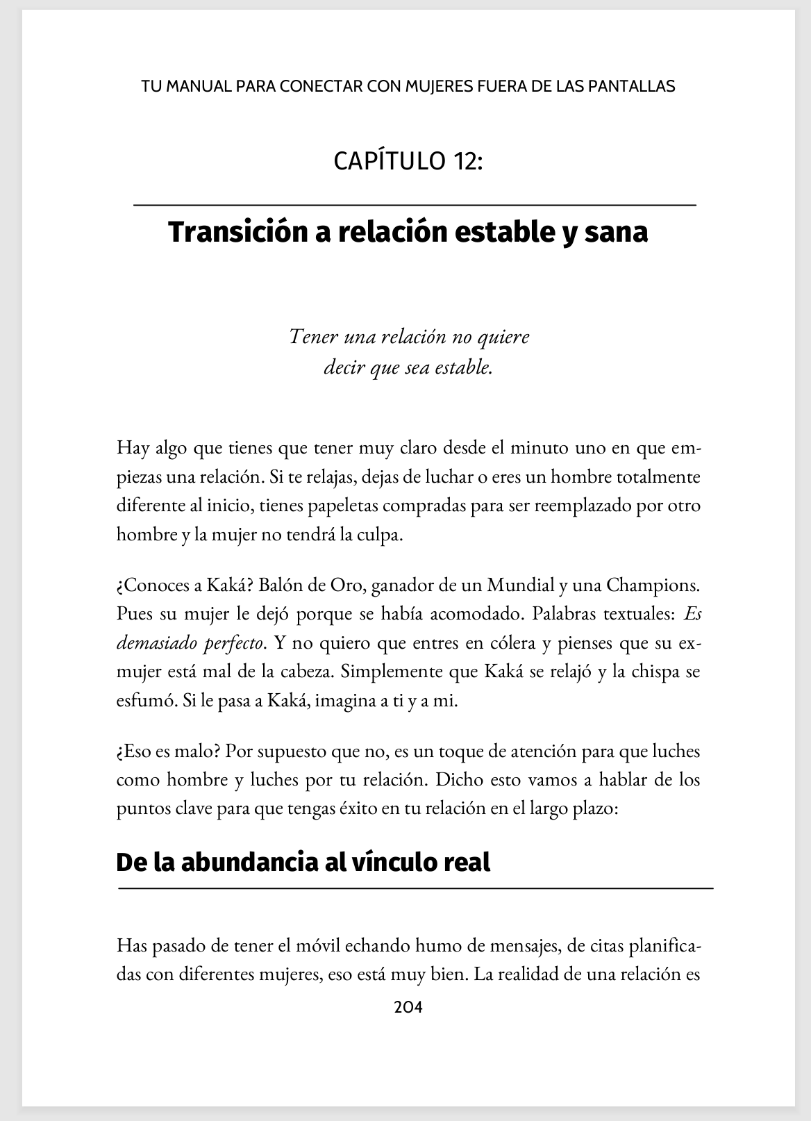 Página del capítulo 12: Transición a relación estable y sana